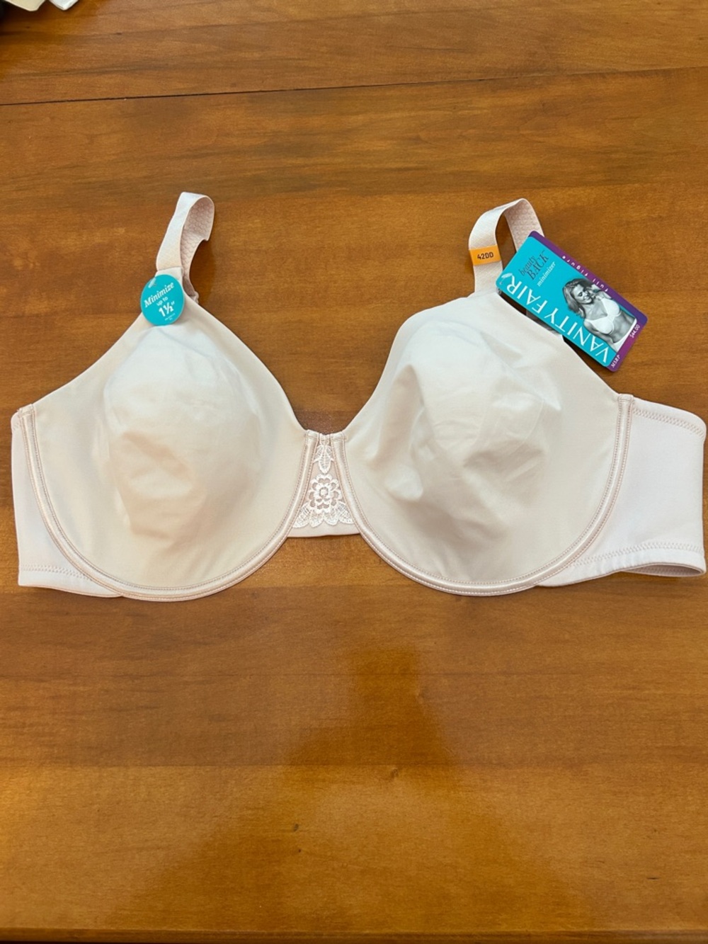 NWT Vanity Fair Beauty Back Minimizer Bra 42DD Sheer Quartz